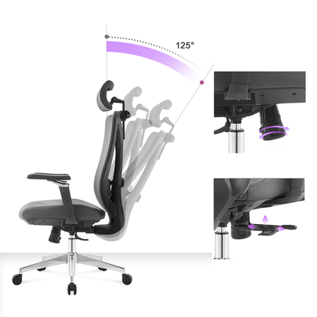 Regulowany Fotel biurowy obrotowy 5D MAURO Czarny