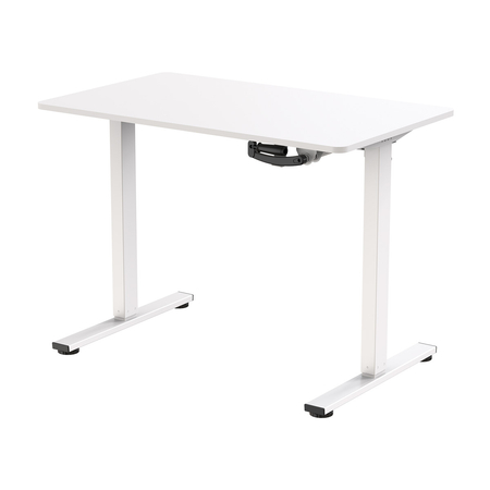 Zestaw ergonomiczny krzesło LUMBO 22 szare + biurko manualne SPE-O113 100×60 białe