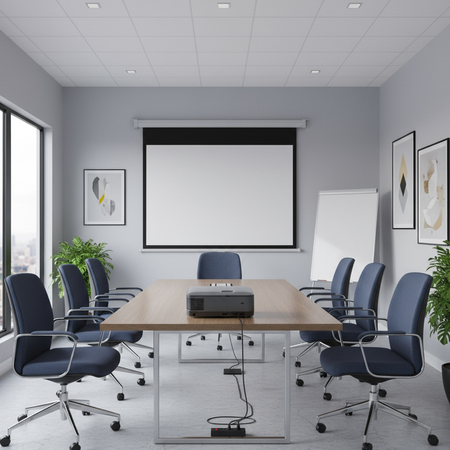 Ekran projekcyjny zwijany ręcznie 100" 16:9 biały