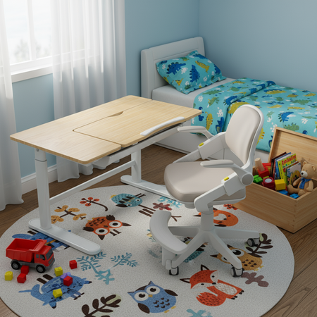 Zestaw biurko elektryczne z krzesłem dla dziecka Spacetronik SPE-X116W