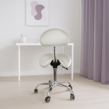 Ergonomiczny hoker regulowany SELLA 3 biały