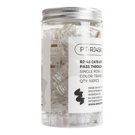 Wtyk RJ45 przelotowy kat.6 UTP PT-RJ456UT-1 100szt