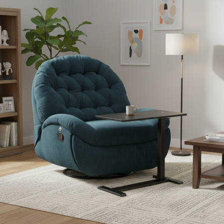 Zestaw wypoczynkowy fotel Spacetronik Flax 04M + stolik regulowany BUDDY