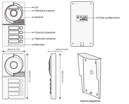 Wideodomofon jednorodzinny Spacetronik SPD-DS701