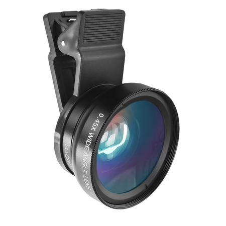 Dwa obiektywy telefonu szerokokątny x12 makro 0.45