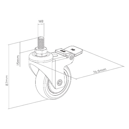 Spacetronik Schreibtisch-Rollen SPE-A02