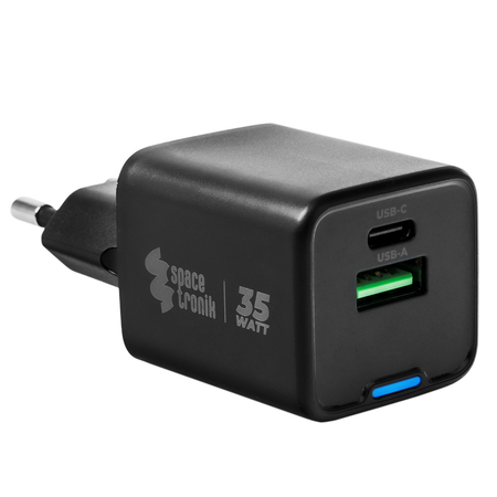 Ładowarka 2w1 USB-C USB PD Quick 35W 3.6A czarna
