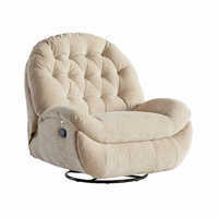 Rozkładany Fotel relaksacyjny obrotowy Spacetronik Flax 04M bujany beżowy