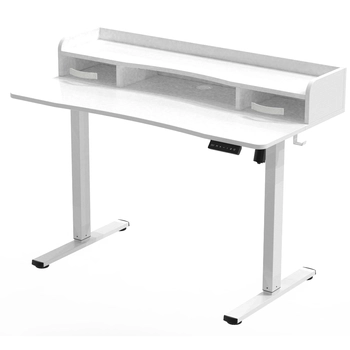 Biurko Elektryczne SPEF134WW z Szufladą i USB z pamięcią białe