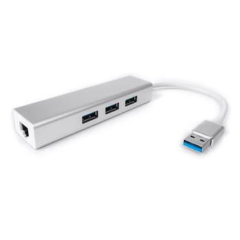 Multiport USB na 3 USB + RJ45 SPU-M06 srebrny