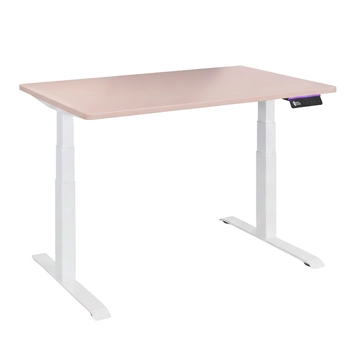 Elektryczne biurko regulowane Vegard – stelaż 2 silniki + blat MDF premium róż