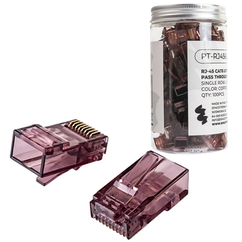 Wtyk RJ45 przelotowy kat 6 UTP PT-RJ456UC-1 100szt