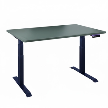 Biurko regulowane Vegard elektryczne dwusilnikowe MDF granatowo-zielone