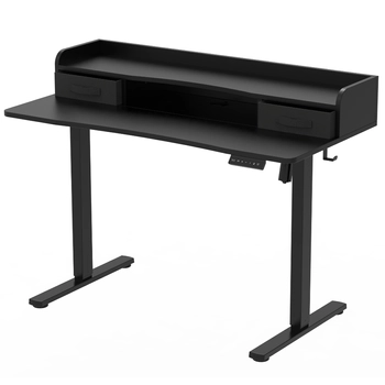 Kompaktowe Biurko Elektryczne z Szufladą i USB Spacetronik SPEF134BB z pamięcią czarne