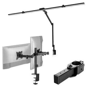 Zestaw ergonomiczny uchwyt monitor laptop lampa Glow adapter