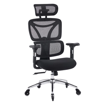 Regulowany Fotel biurowy obrotowy 4D NERO Czarny