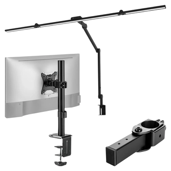 Zestaw ergonomiczny uchwyt monitor laptop lampa Glow adapter