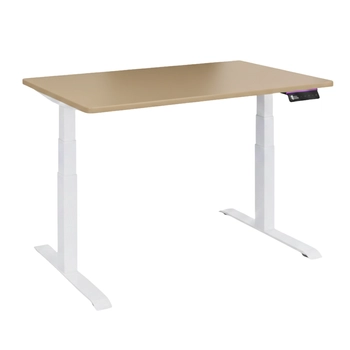 Biurko regulowane Vegard elektryczne dwusilnikowe MDF biało-złote