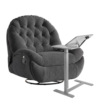 Zestaw wypoczynkowy fotel Spacetronik Flax 04M szary + stolik regulowany BUDDY