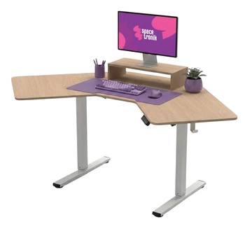 Biurko narożne regulowane SPEL112WL  Spacetronik 120x50 cm jasnedrewno