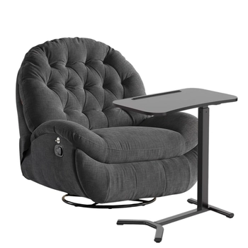 Zestaw wypoczynkowy fotel Spacetronik Flax 04M szary + stolik regulowany BUDDY