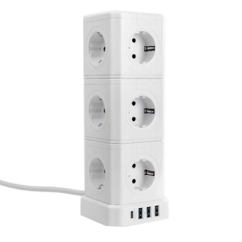 Zestaw Listwa zasilania 13AC 3USB 1USB-C SPS-CS01W